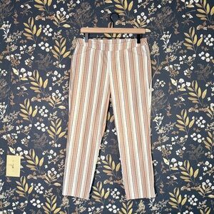 Tribal Peach and Cream Pull On Striped Pants Size 10